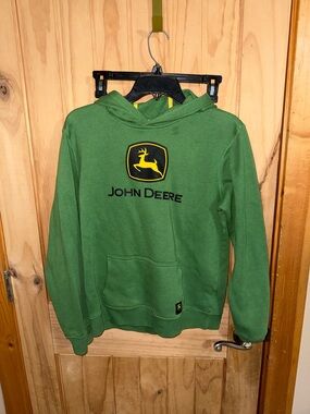 Kids XL John Deere Green Pullover Hoodie with Yellow Logo